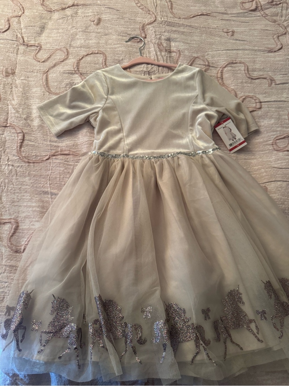 Unicorn dress Sparkling Tulle Princess Dress with Horse Glitter Trim